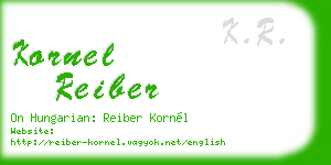 kornel reiber business card